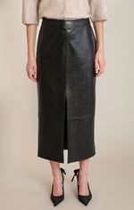 Load image into Gallery viewer, Faux Leather Midi Skirt
