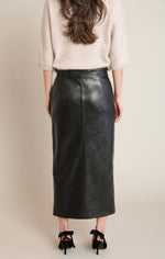 Load image into Gallery viewer, Faux Leather Midi Skirt