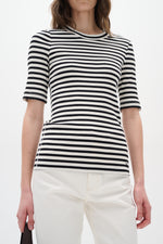 Load image into Gallery viewer, Dagna Striped Crew Neck T-Shirt
