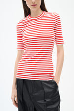 Load image into Gallery viewer, Dagna Striped Crew Neck T-Shirt
