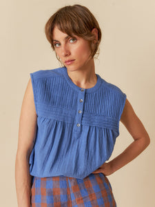 Gauze Pleated Blouse