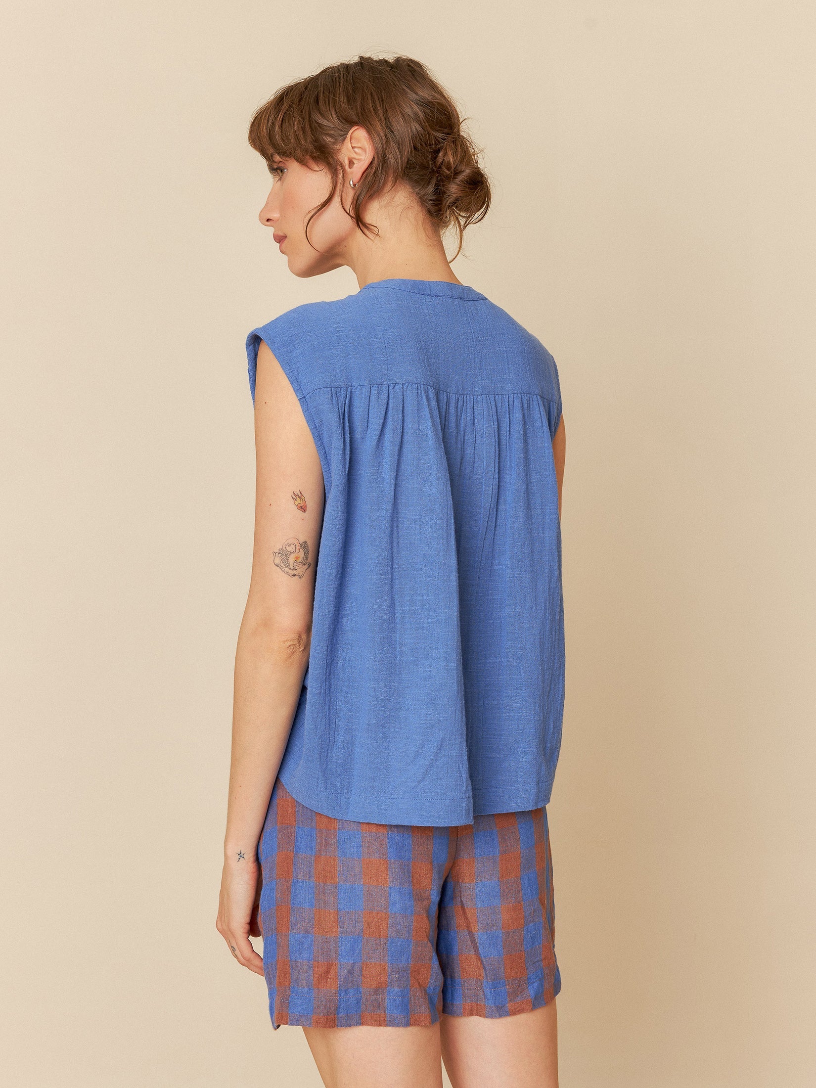 Gauze Pleated Blouse