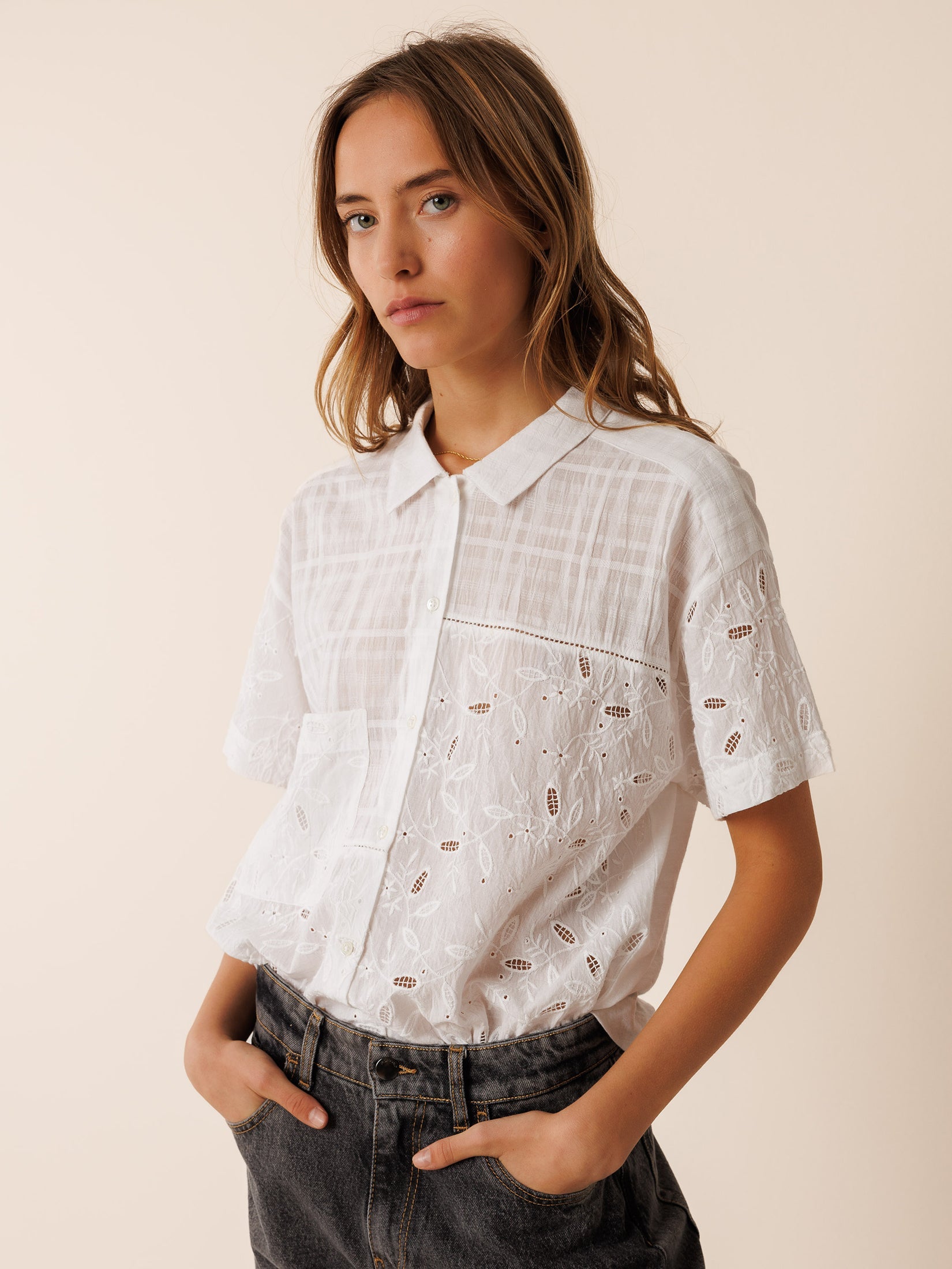 Combined Embroidered Blouse