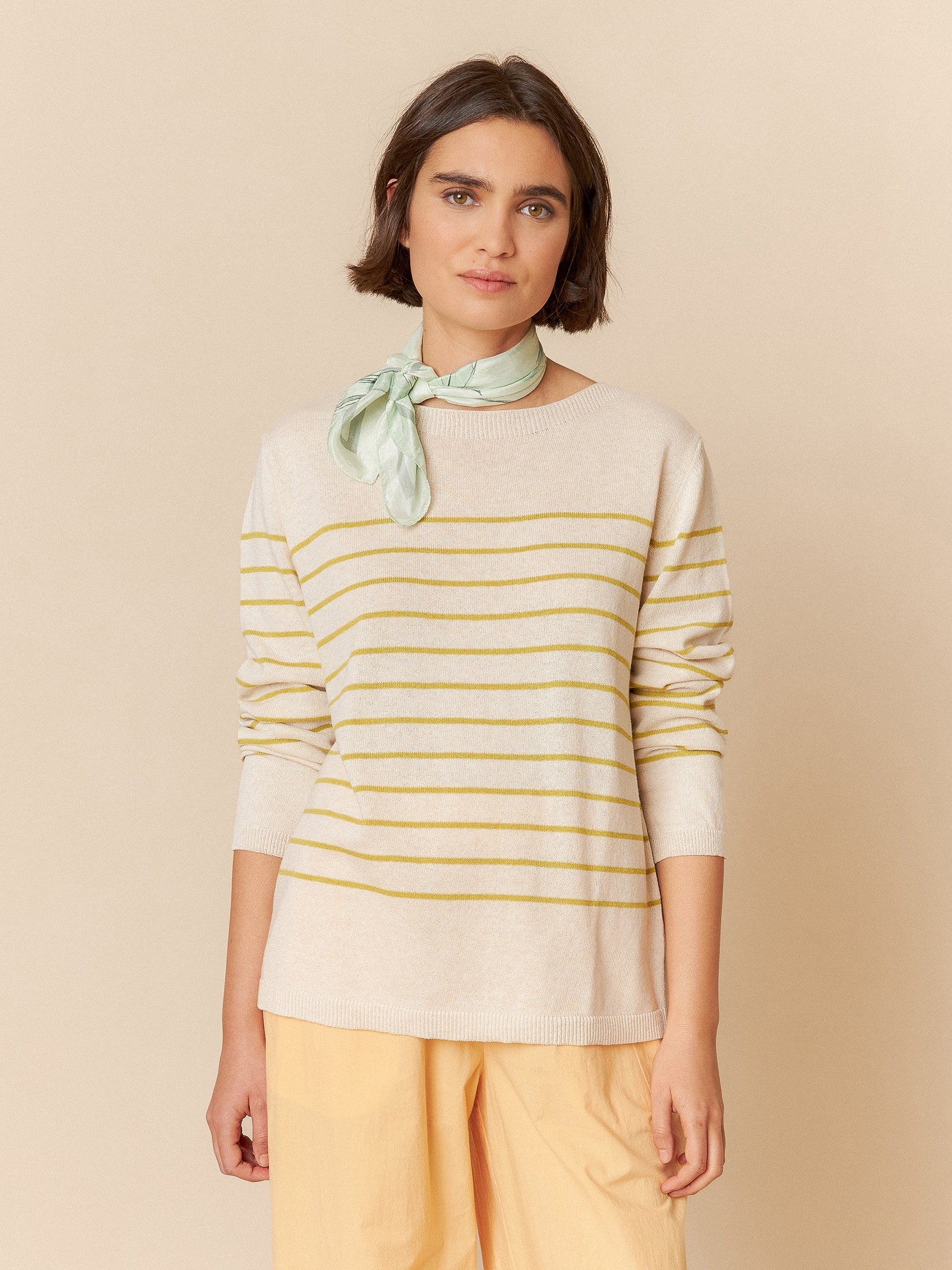 Boatneck Striped Sweater