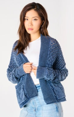 Washed Indigo Cardigan