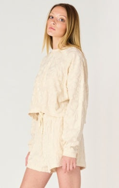 Long Sleeve Textured Lounge Top