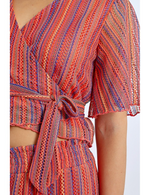 Load image into Gallery viewer, Striped Wrap Top
