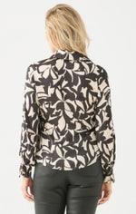Load image into Gallery viewer, Cream &amp; Black Floral Print  Blouse
