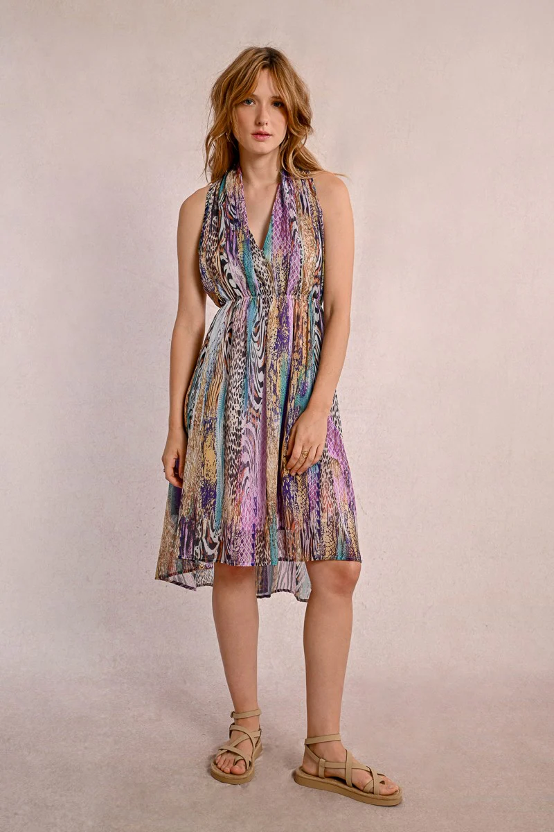 Abstract Animal Print Dress