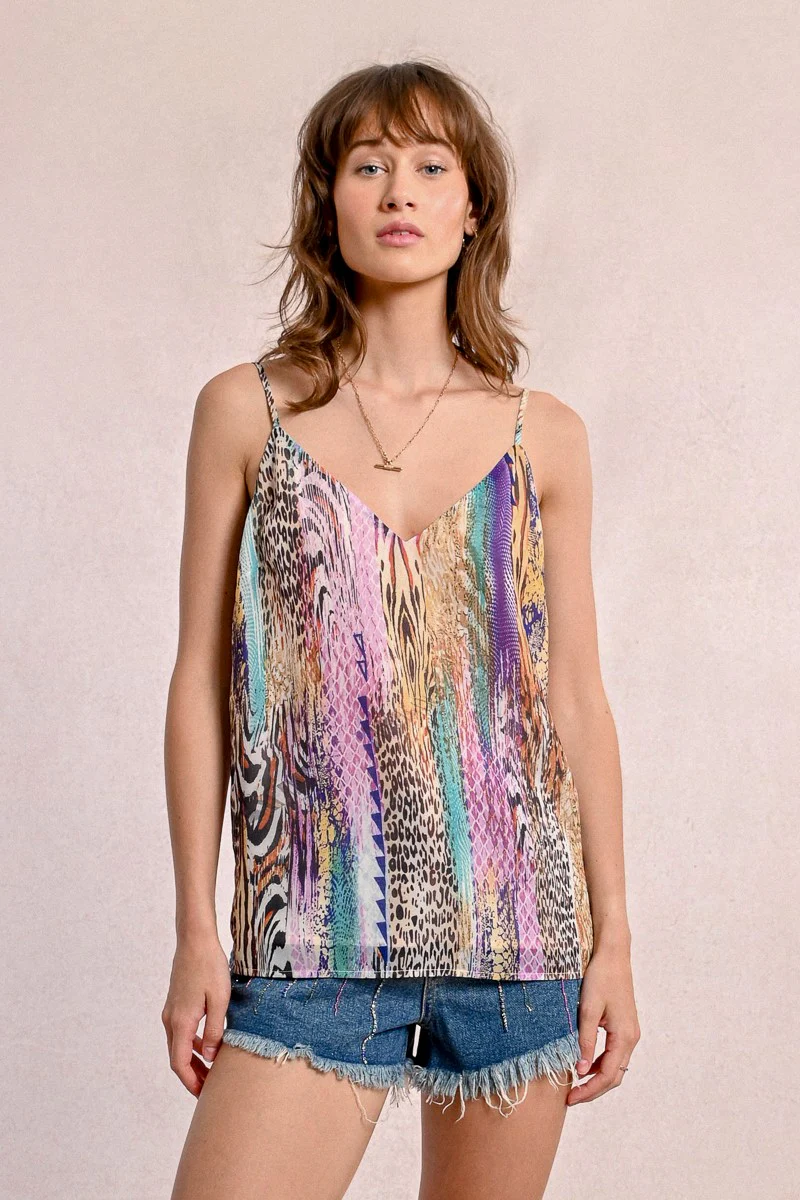 Abstract  Animal Print Cami