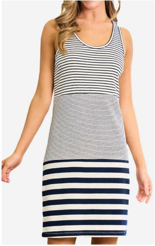 Sleeveless Stripe T-Shirt Dress