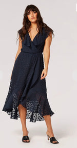 Load image into Gallery viewer, Clouds Ruffle Faux Wrap Dress
