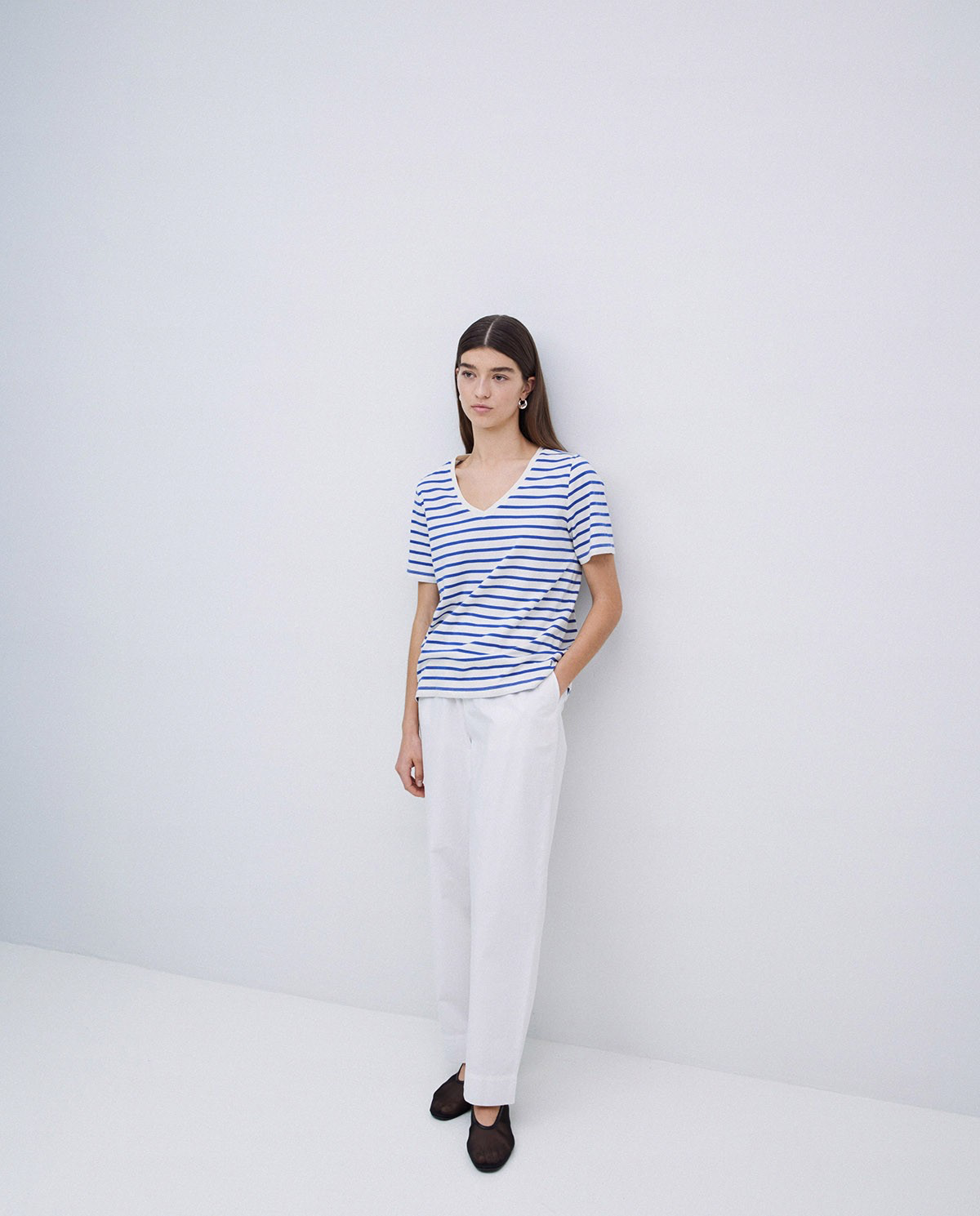 V-Neck Striped T-Shirt