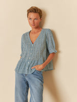 Load image into Gallery viewer, Smocked Short Sleeve Top
