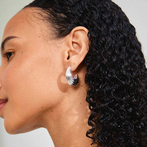 Asle Half Hoop Textured Earrings