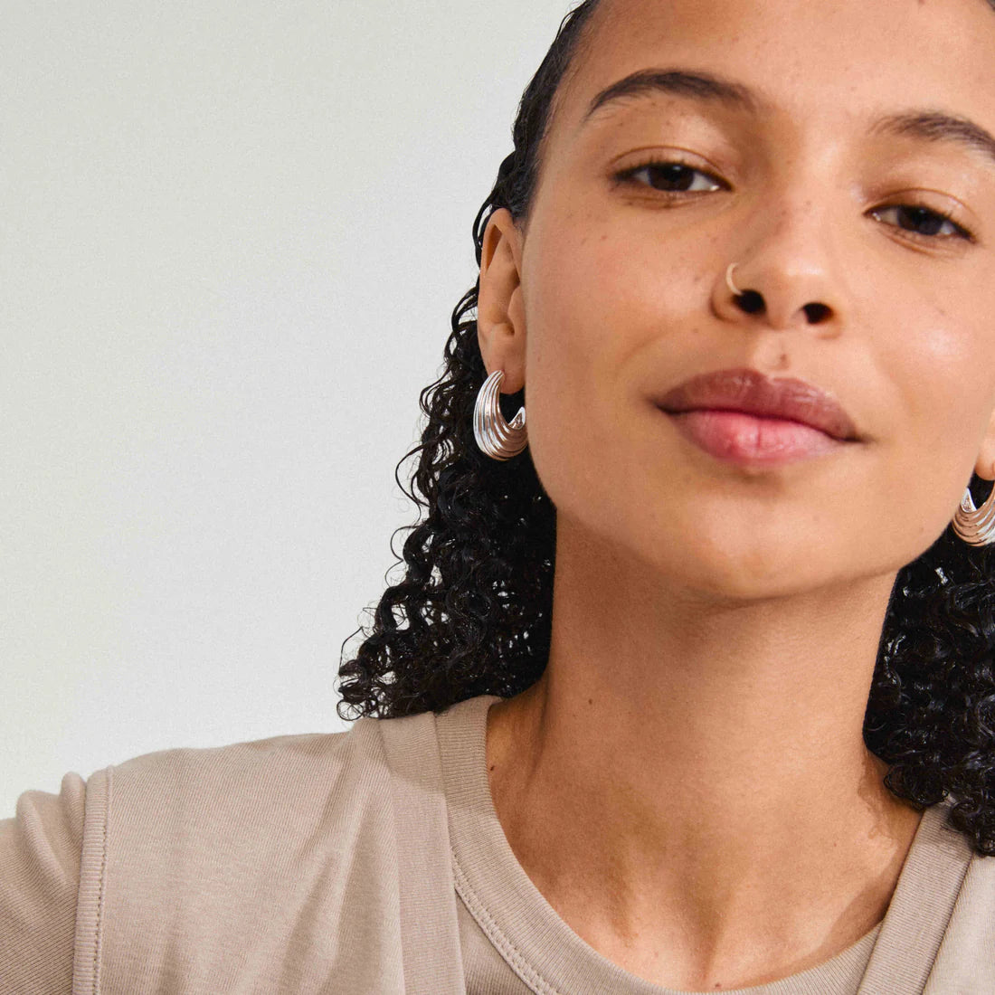 Asle Half Hoop Textured Earrings