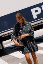 Load image into Gallery viewer, Floral Print Shirt Collar Dress
