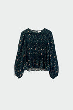 Load image into Gallery viewer, Slim Fit Floral Smocked Blouse
