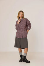 Load image into Gallery viewer, Masculine Multi position Striped Shirt
