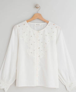 Embroidered Cut Out Shirt