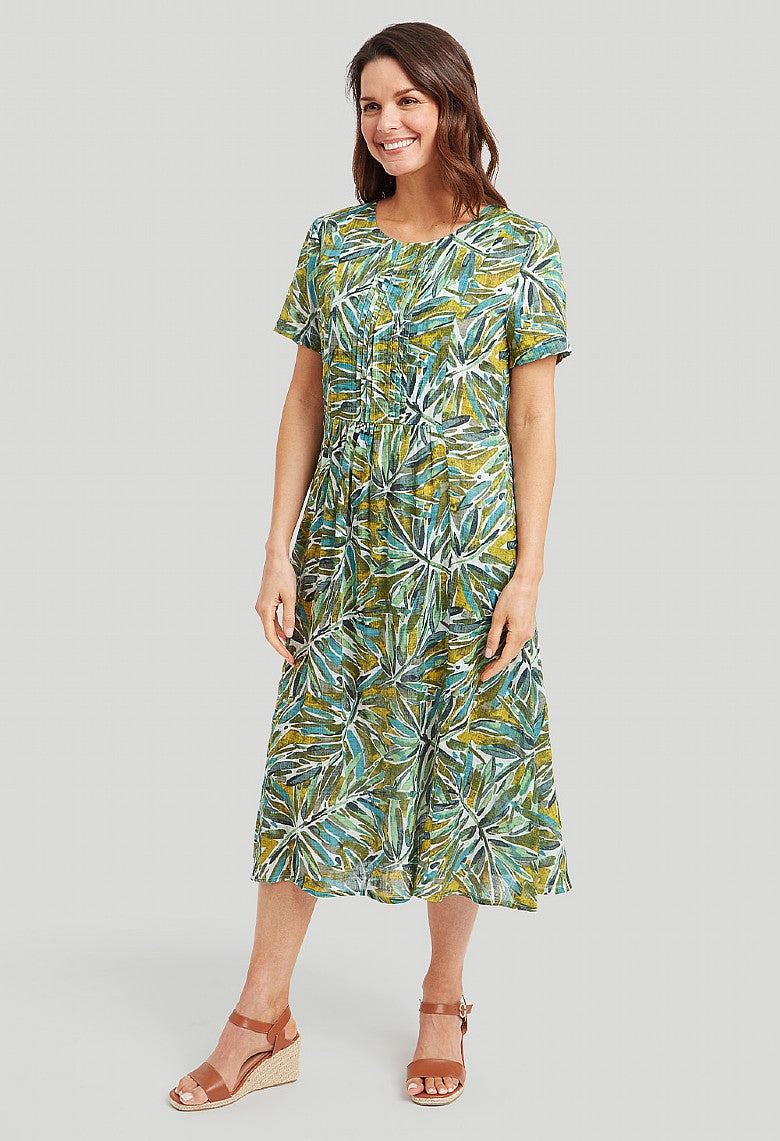 Connie Palm Print Dress