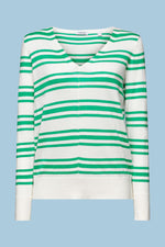 Load image into Gallery viewer, Cotton V-Neck Striped Sweater
