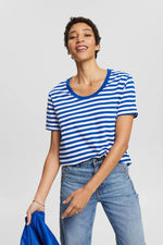 Load image into Gallery viewer, Scoop Neck Slub Striped T-Shirt
