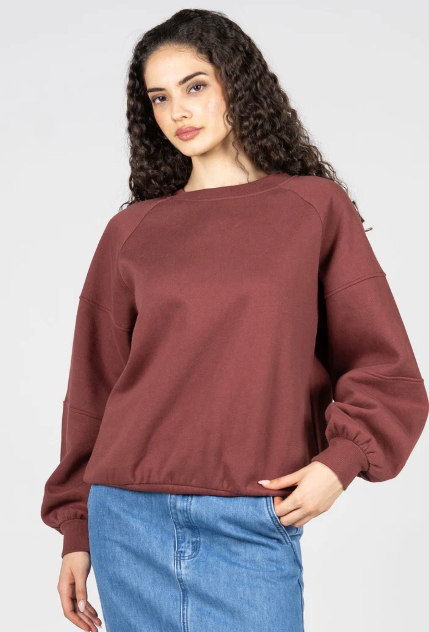 Cotton Fleece Oversized Crewneck