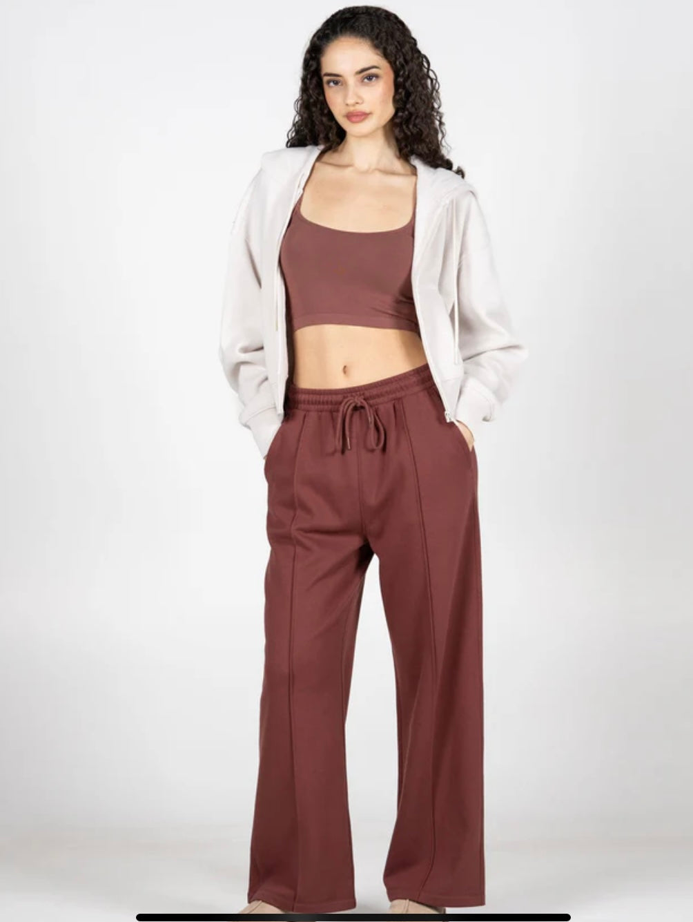 Cotton Fleece Wide Leg Pant