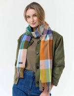 Load image into Gallery viewer, Checkered Cashmink Scarf with Small Herringbone design
