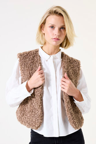 Taupe Teddy Vest