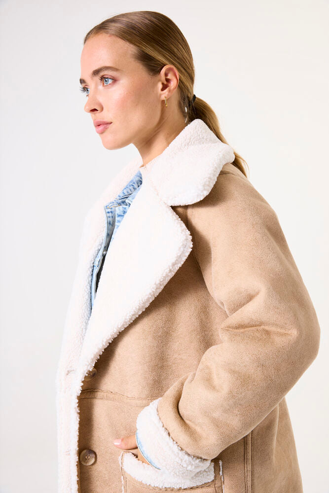 Reversible Faux Suede & Sherpa Jacket