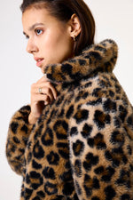Load image into Gallery viewer, Leopard Faux Fur Jacket
