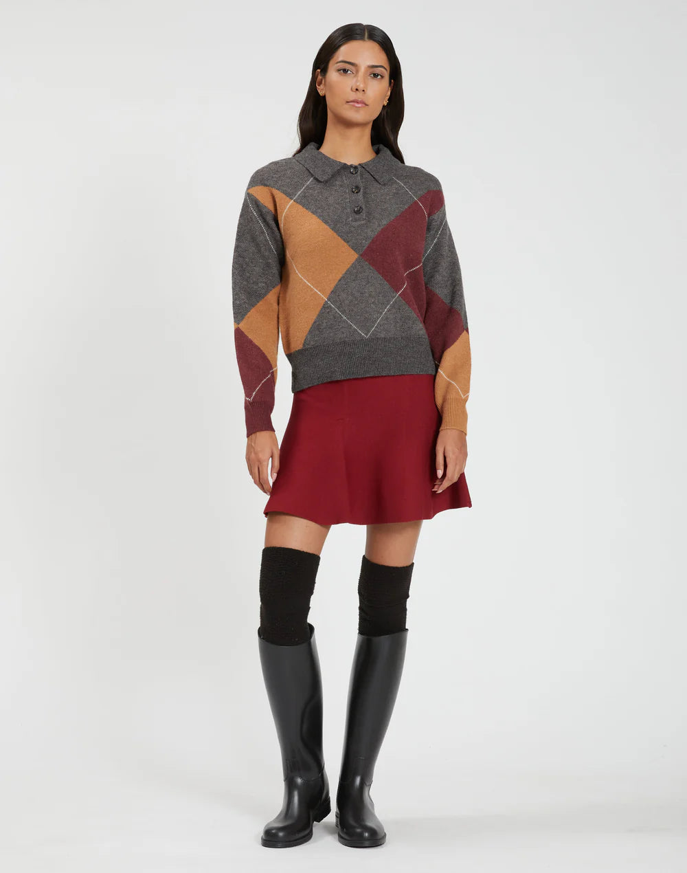 Marta Johnny Colar Argyle Sweater