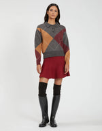 Load image into Gallery viewer, Marta Johnny Colar Argyle Sweater
