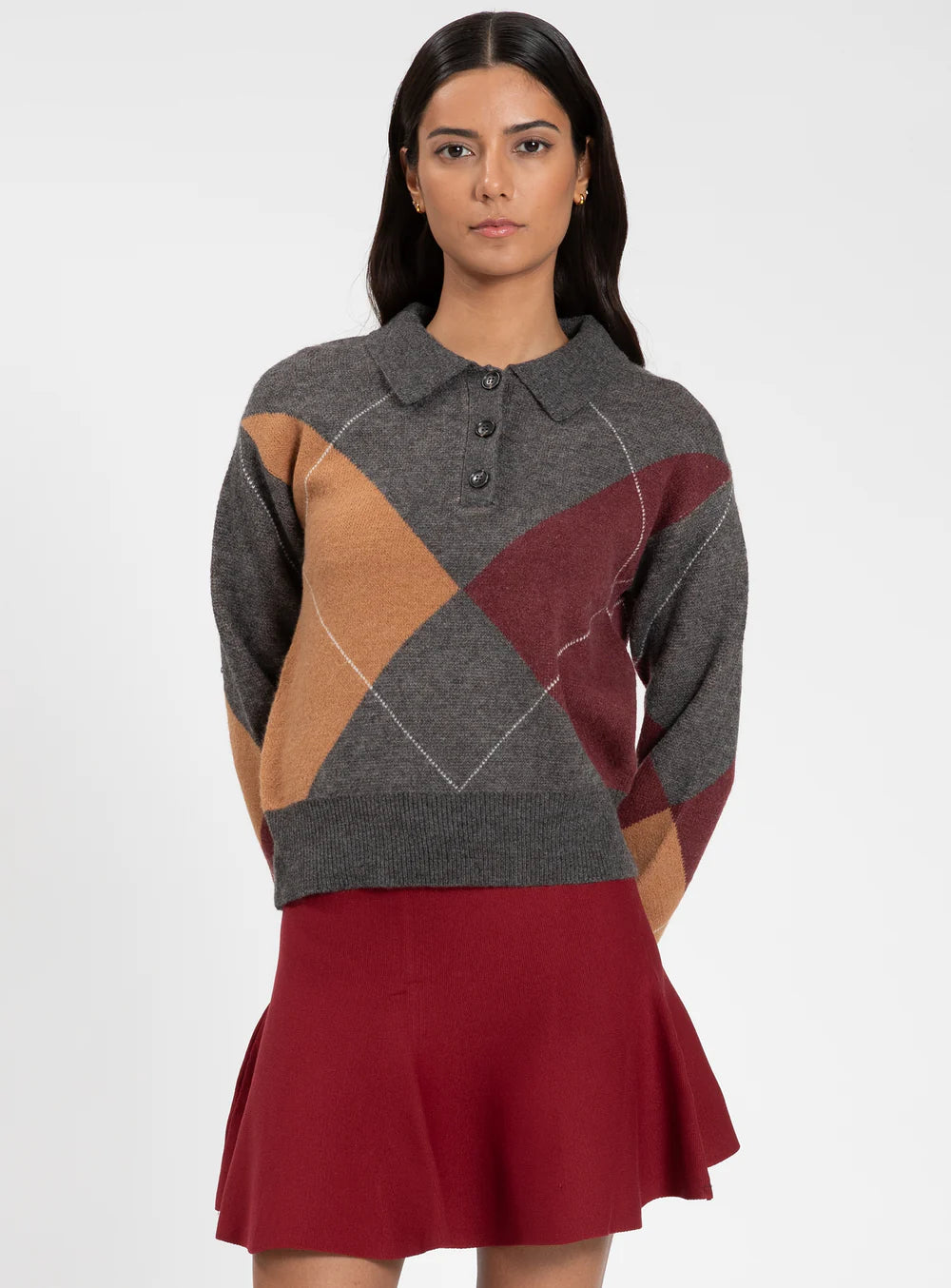 Marta Johnny Colar Argyle Sweater