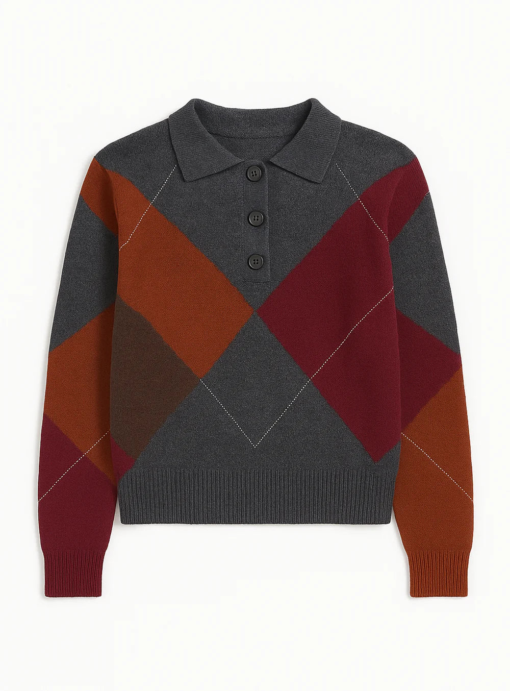 Marta Johnny Colar Argyle Sweater