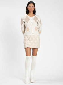 Yulia Diamond Patterned Cardigan