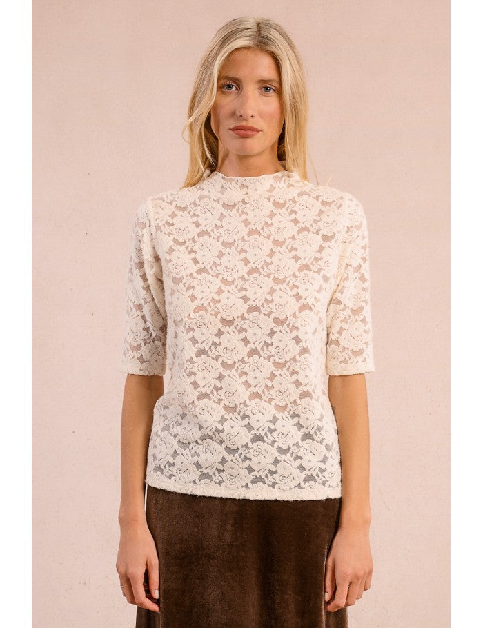Semi Sheer Lace Top