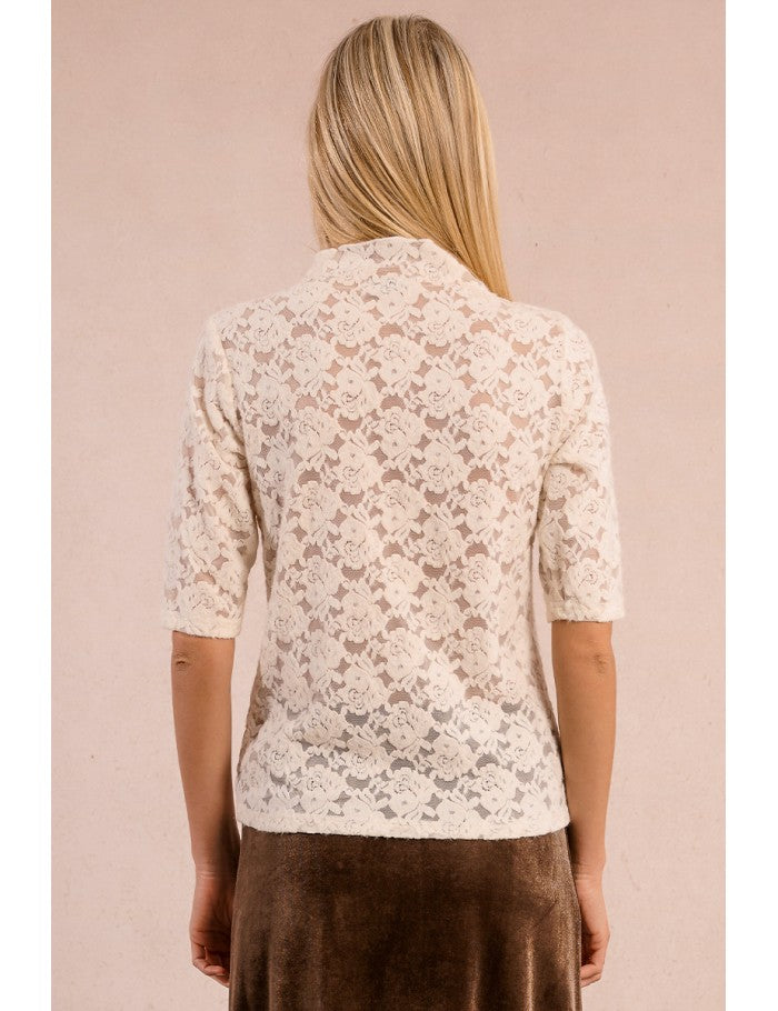 Semi Sheer Lace Top