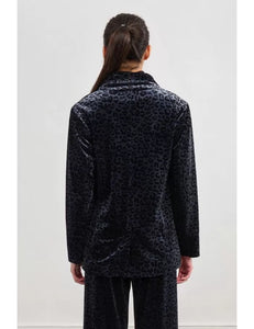 Velvet Blazer in Leopard print
