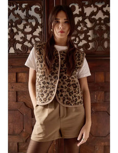 Faux Fur Leopard Vest