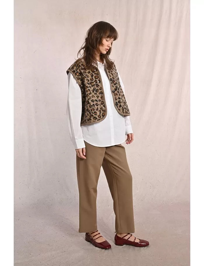 Faux Fur Leopard Vest
