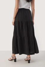 Load image into Gallery viewer, Getia Tiered Linen Skirt
