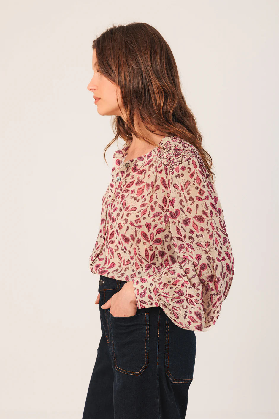 Smocked Detail Shirt