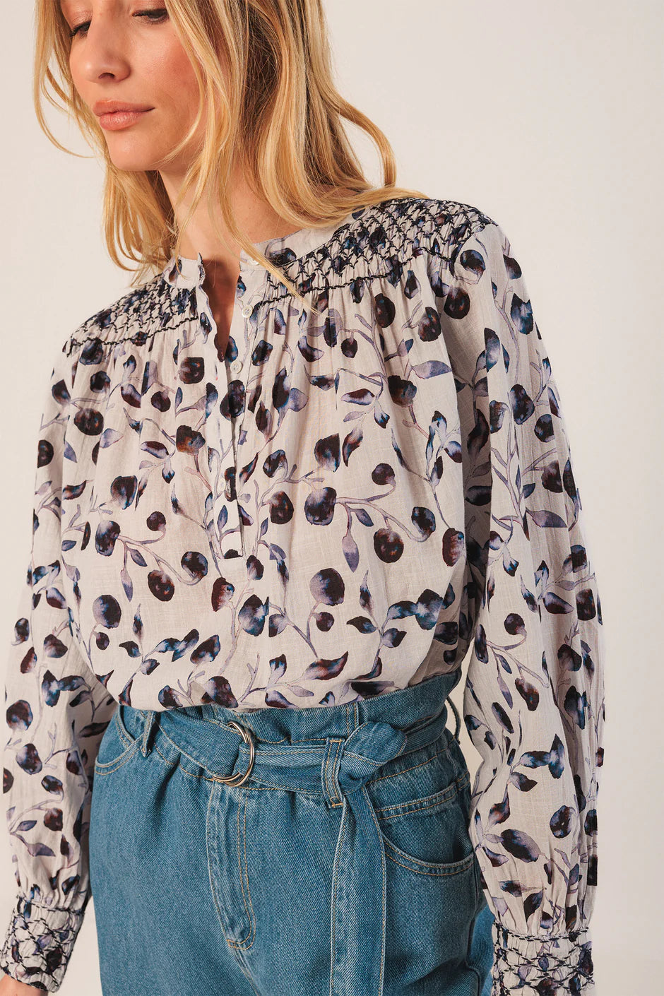 Smocked Detail Blouse