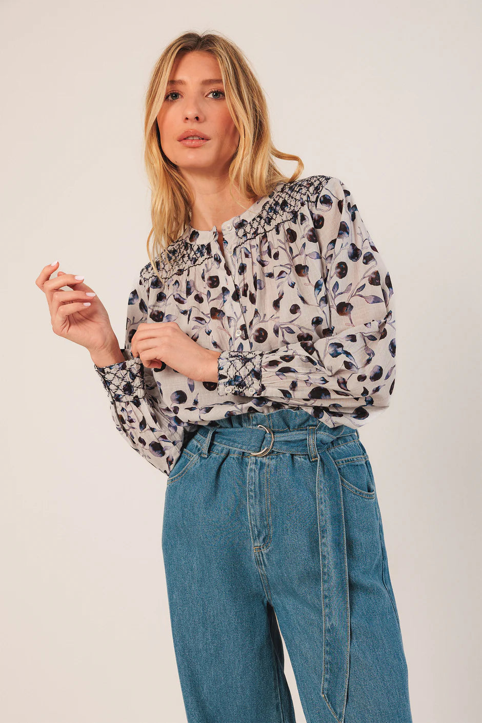 Smocked Detail Blouse