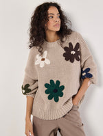 Load image into Gallery viewer, Embroidered Flower Pullover
