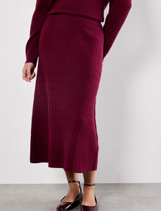 Cable Knit Midi Skirt