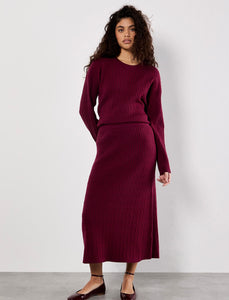 Cable Knit Midi Skirt
